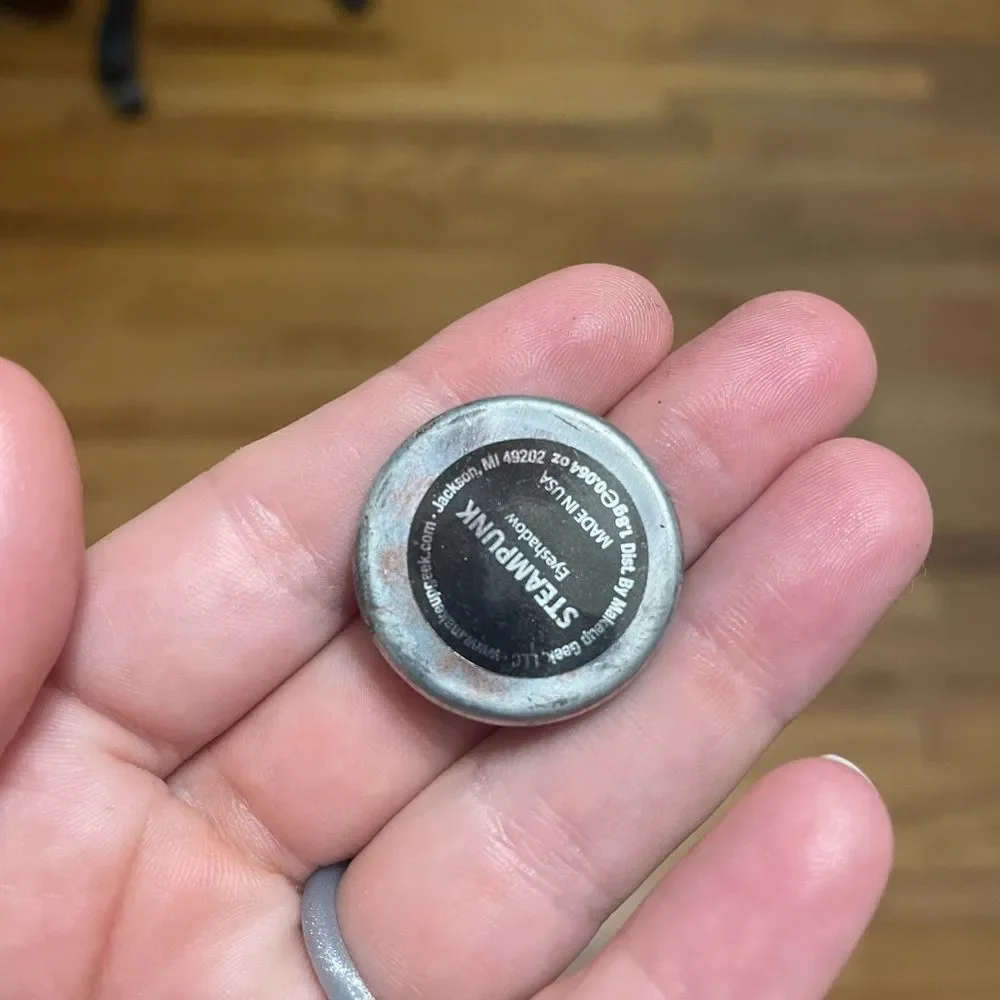 Makeup Geek Steampunk Eyeshadow cool toned dark brown shimmer discontinued